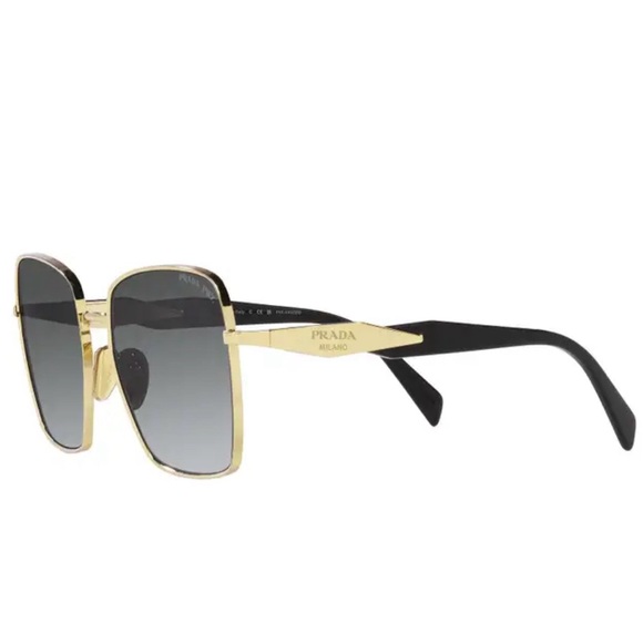 Prada Polarized Sunglasses SPR64Z Pale Gold/Grey Gradient NWT - Picture 6 of 16